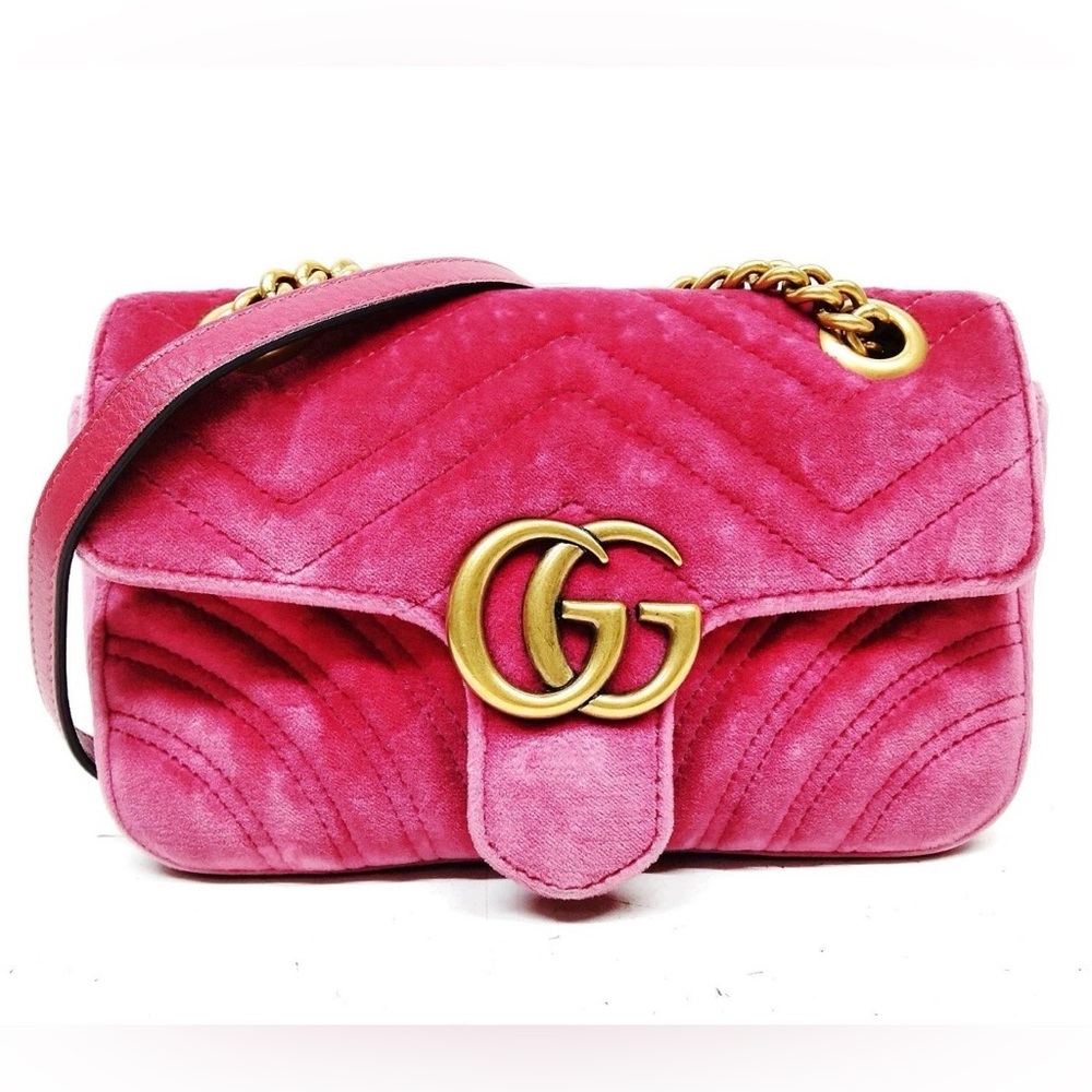 Gucci Matelasse Velvet Crossbody Bag